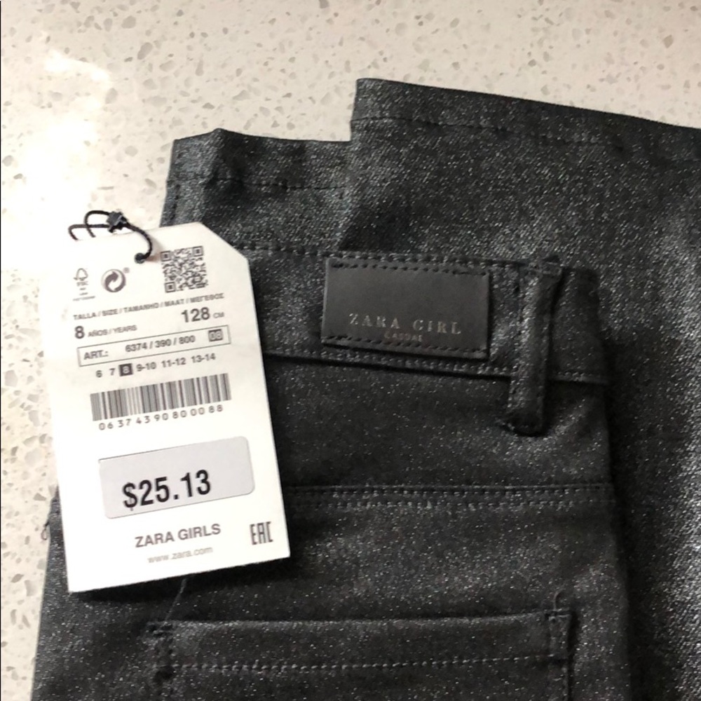 Zara glitter jeans size 8 NWT